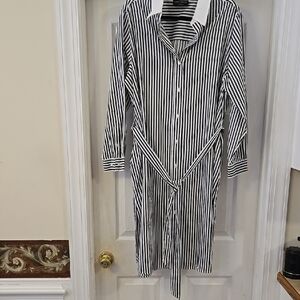NWOT Lane Bryant Black and White Striped Shirt Dress